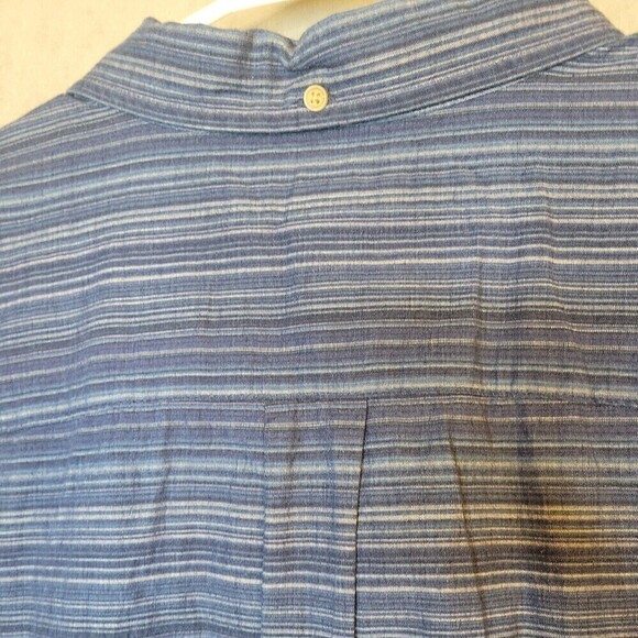 Foundry Men's Sz 2XL Blue Striped Short Sleeve Button Up Shirt 100% Cotton, NEW! - Picture 5 of 9
